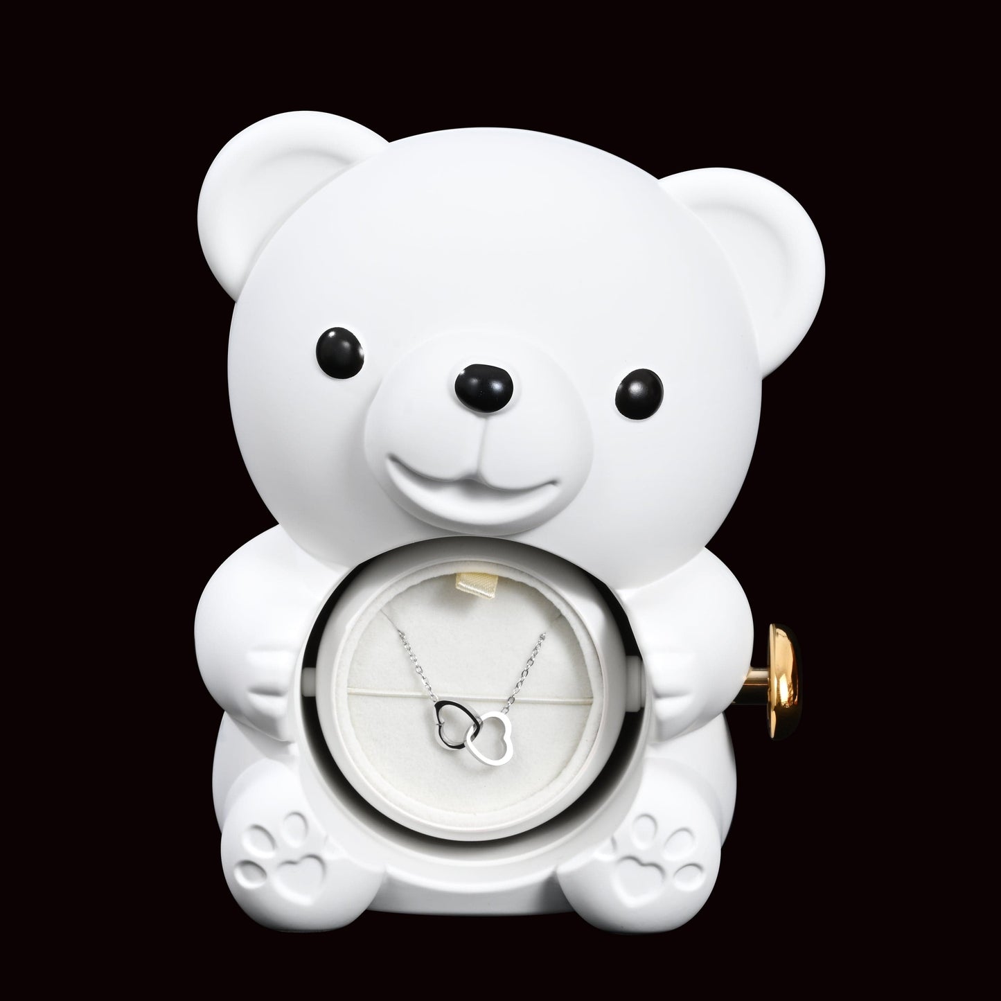 Ourson Avec Rose Éternelle - Collier Gravé