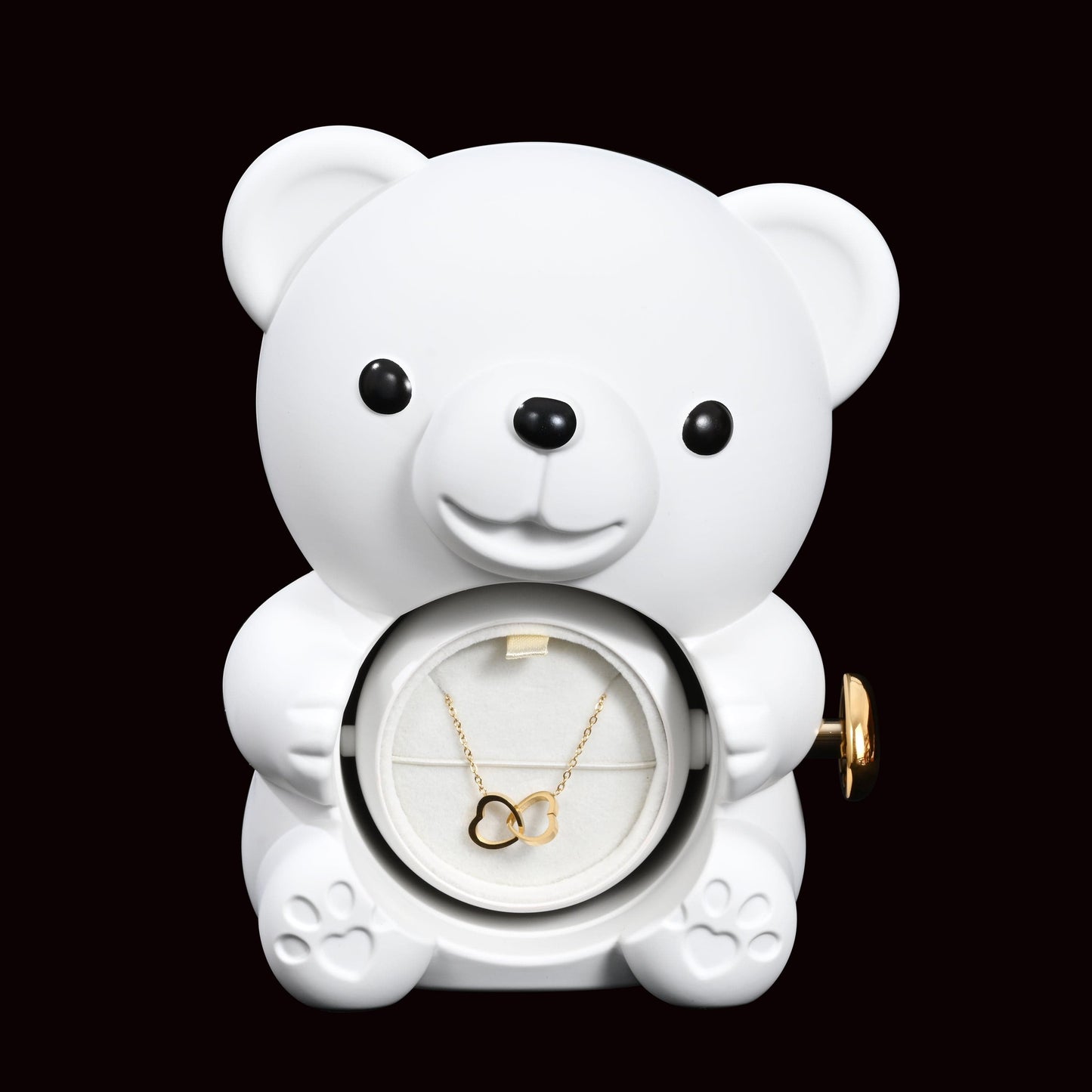 Ourson Avec Rose Éternelle - Collier Gravé