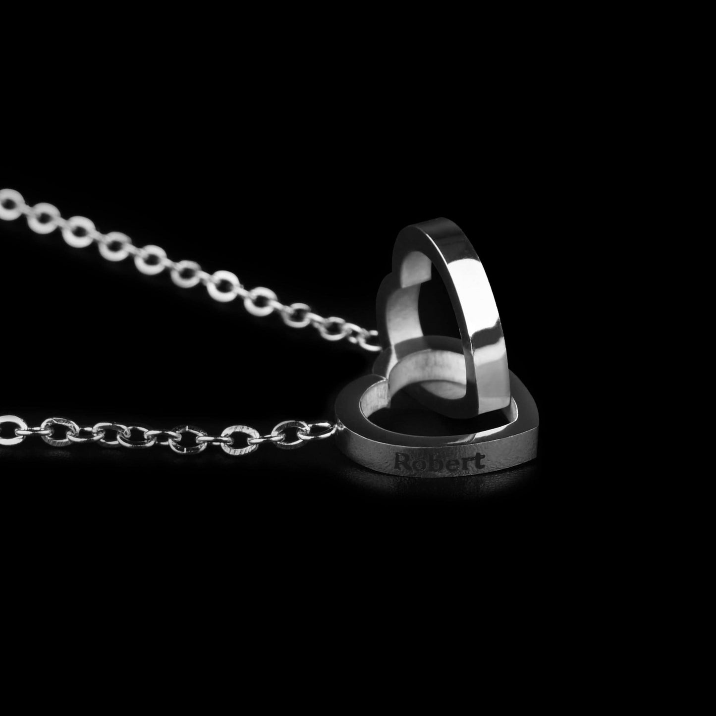 Ourson Avec Rose Éternelle - Collier Gravé