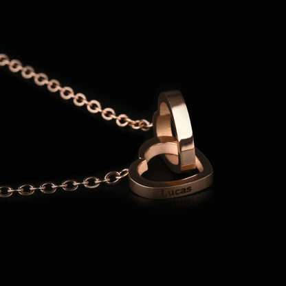 Ourson Avec Rose Éternelle - Collier Gravé